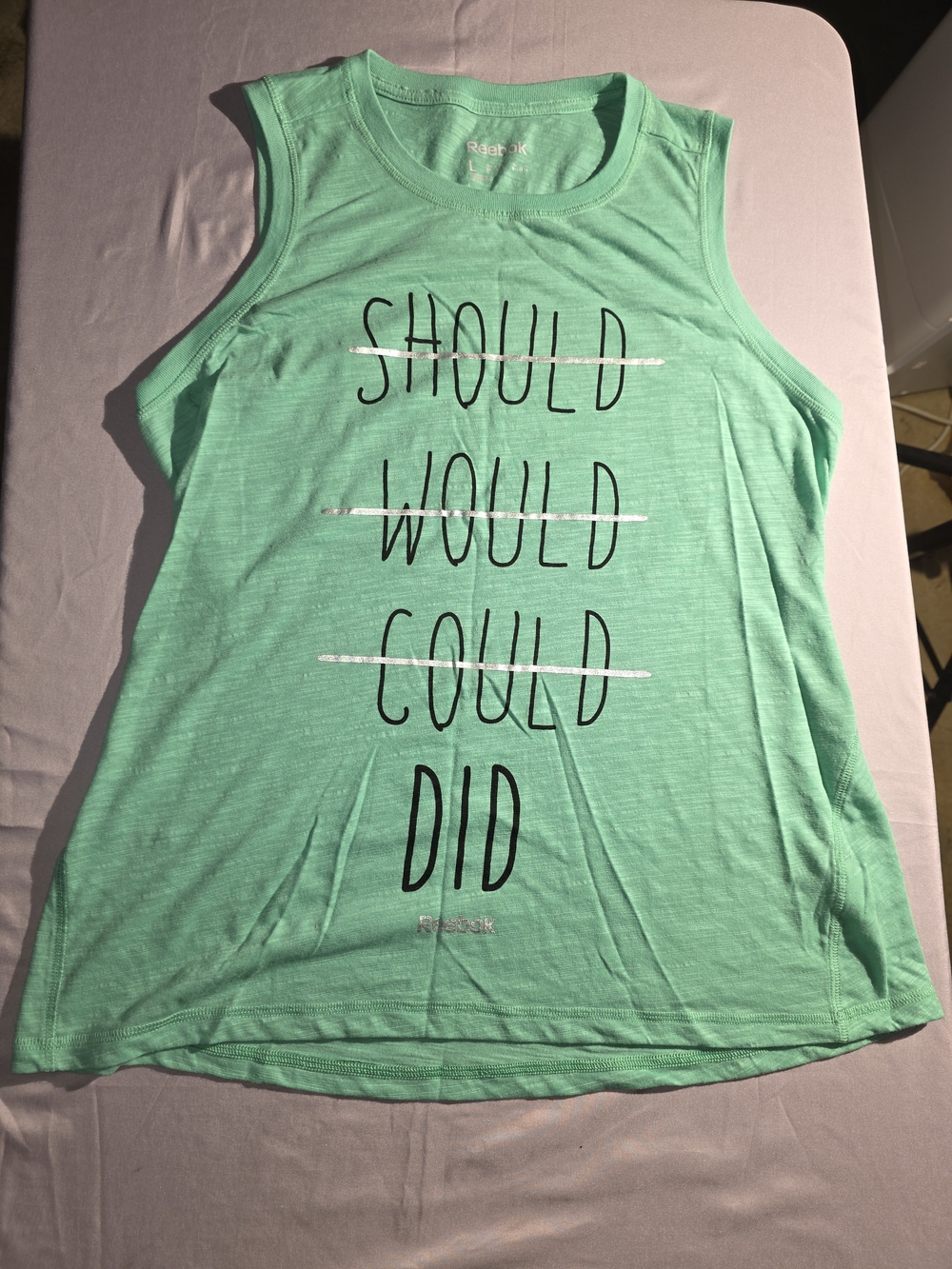 Reebok Women's Mint Green Graphic Tank Top